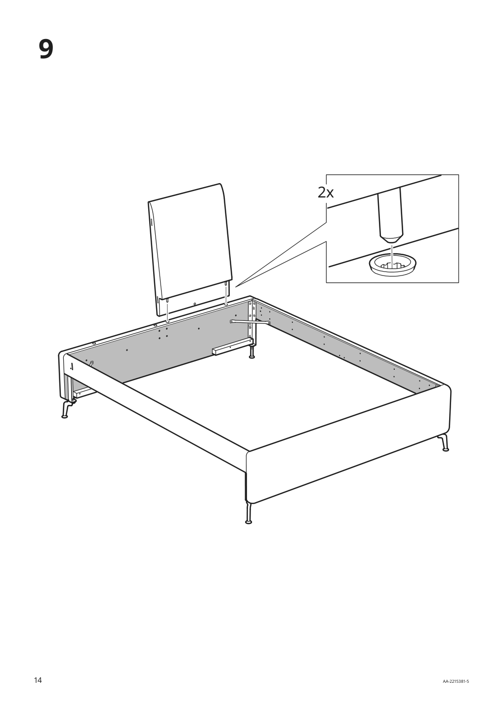 Assembly instructions for IKEA Tufjord upholstered storage bed gunnared blue | Page 14 - IKEA TUFJORD upholstered storage bed 805.209.40