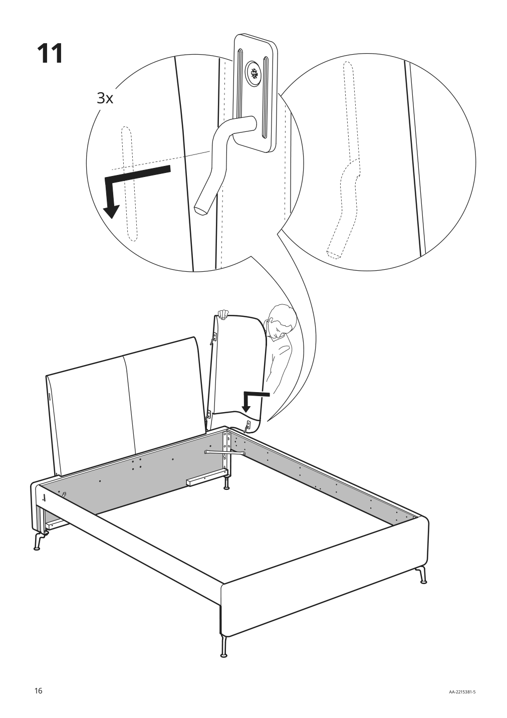 Assembly instructions for IKEA Tufjord upholstered storage bed gunnared blue | Page 16 - IKEA TUFJORD upholstered storage bed 805.209.40