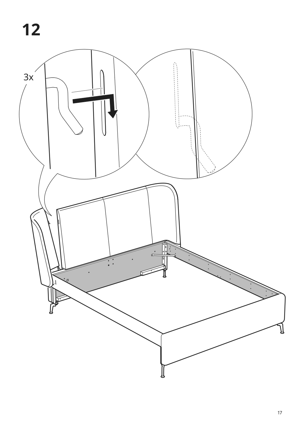 Assembly instructions for IKEA Tufjord upholstered storage bed gunnared blue | Page 17 - IKEA TUFJORD upholstered storage bed 805.209.40