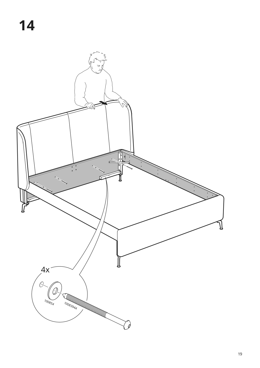 Assembly instructions for IKEA Tufjord upholstered storage bed gunnared blue | Page 19 - IKEA TUFJORD upholstered storage bed 805.209.40