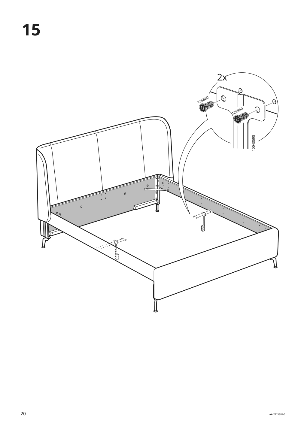 Assembly instructions for IKEA Tufjord upholstered storage bed gunnared blue | Page 20 - IKEA TUFJORD upholstered storage bed 805.209.40