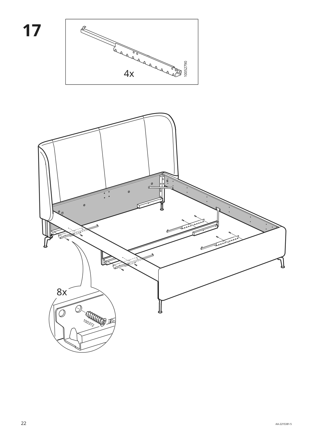 Assembly instructions for IKEA Tufjord upholstered storage bed gunnared blue | Page 22 - IKEA TUFJORD upholstered storage bed 805.209.40