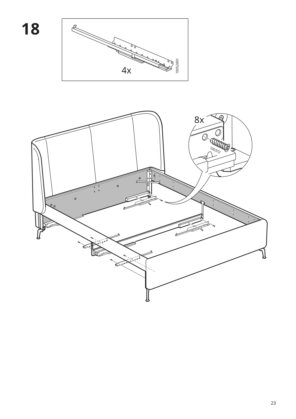 Assembly instructions for IKEA Tufjord upholstered storage bed gunnared blue | Page 23 - IKEA TUFJORD upholstered storage bed 805.209.40