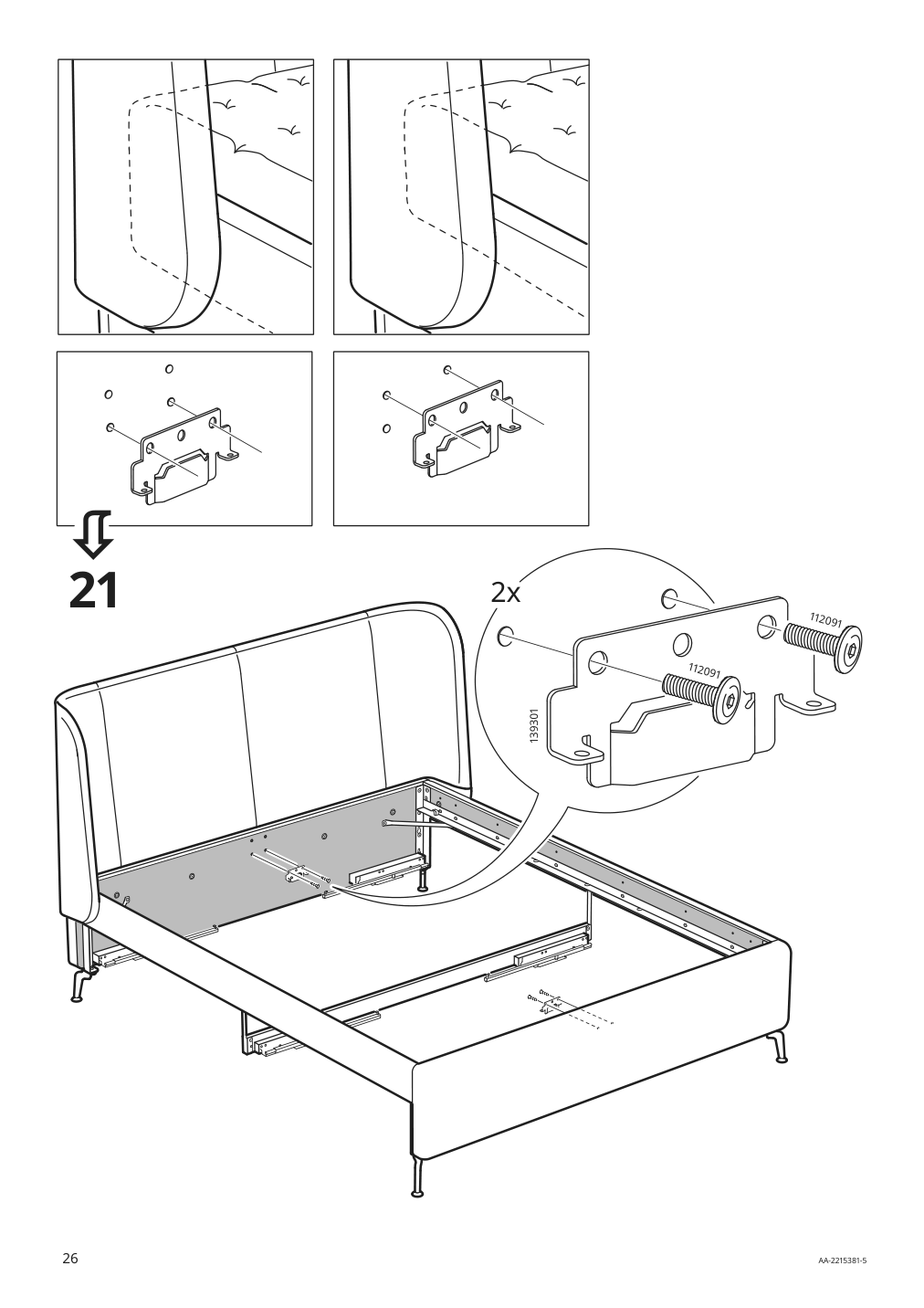 Assembly instructions for IKEA Tufjord upholstered storage bed gunnared blue | Page 26 - IKEA TUFJORD upholstered storage bed 805.209.40