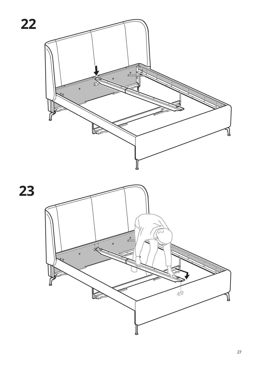 Assembly instructions for IKEA Tufjord upholstered storage bed gunnared blue | Page 27 - IKEA TUFJORD upholstered storage bed 805.209.40