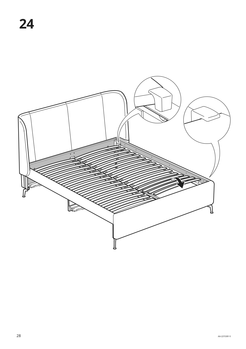 Assembly instructions for IKEA Tufjord upholstered storage bed gunnared blue | Page 28 - IKEA TUFJORD upholstered storage bed 805.209.40