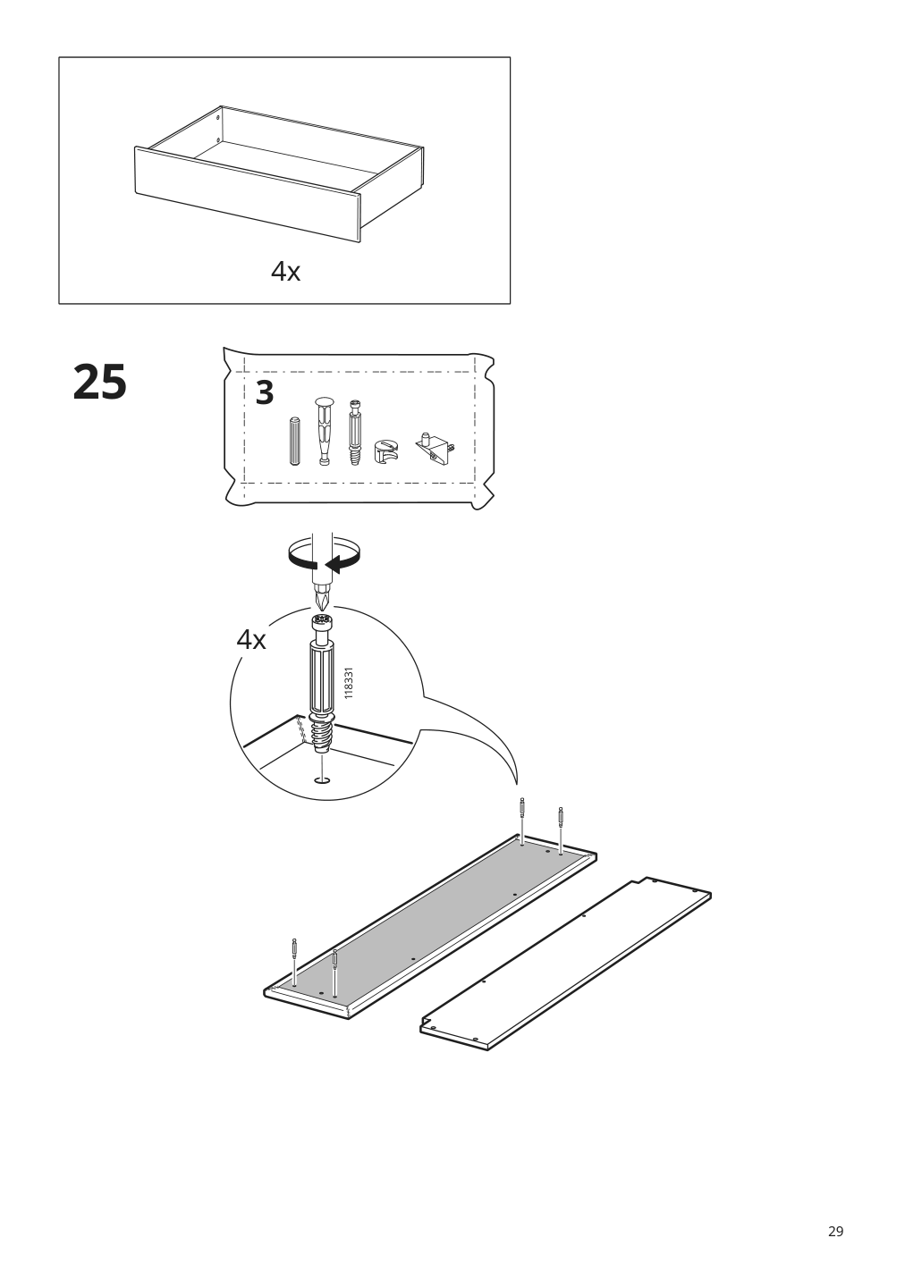 Assembly instructions for IKEA Tufjord upholstered storage bed gunnared blue | Page 29 - IKEA TUFJORD upholstered storage bed 805.209.40