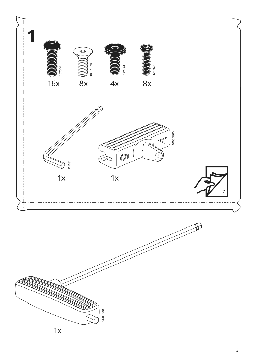 Assembly instructions for IKEA Tufjord upholstered storage bed gunnared blue | Page 3 - IKEA TUFJORD upholstered storage bed 805.209.40