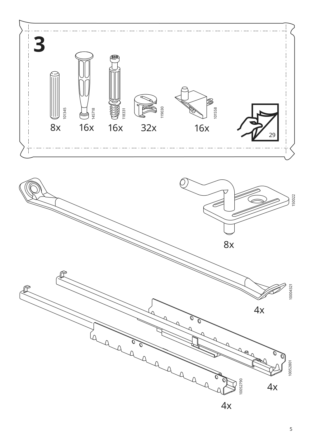 Assembly instructions for IKEA Tufjord upholstered storage bed gunnared blue | Page 5 - IKEA TUFJORD upholstered storage bed 805.209.40