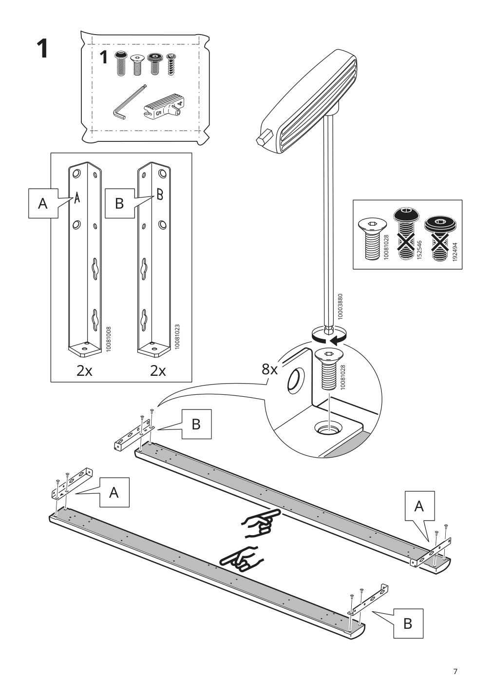 Assembly instructions for IKEA Tufjord upholstered storage bed gunnared blue | Page 7 - IKEA TUFJORD upholstered storage bed 805.209.40