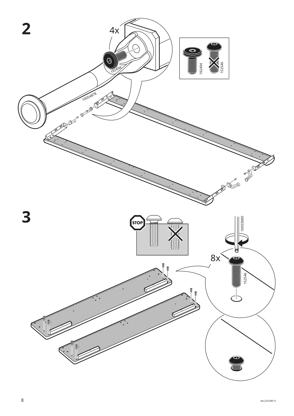 Assembly instructions for IKEA Tufjord upholstered storage bed gunnared blue | Page 8 - IKEA TUFJORD upholstered storage bed 805.209.40