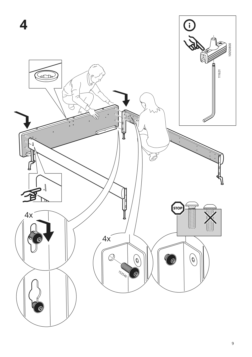 Assembly instructions for IKEA Tufjord upholstered storage bed gunnared blue | Page 9 - IKEA TUFJORD upholstered storage bed 805.209.40