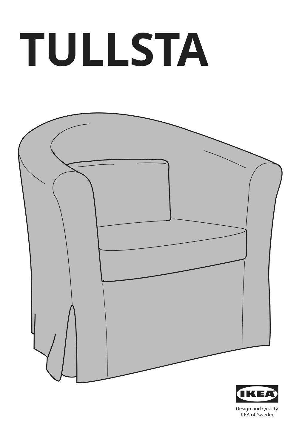 Assembly instructions for IKEA Tullsta chair cover nordvalla medium gray | Page 1 - IKEA TULLSTA chair cover 203.208.97