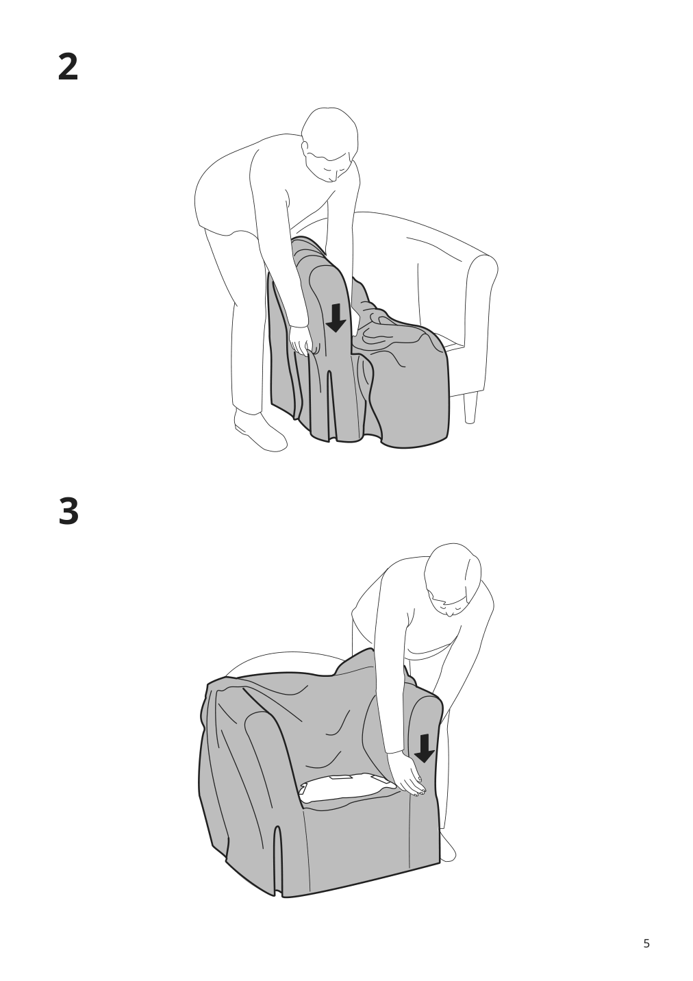 Assembly instructions for IKEA Tullsta chair cover nordvalla medium gray | Page 5 - IKEA TULLSTA chair cover 203.208.97