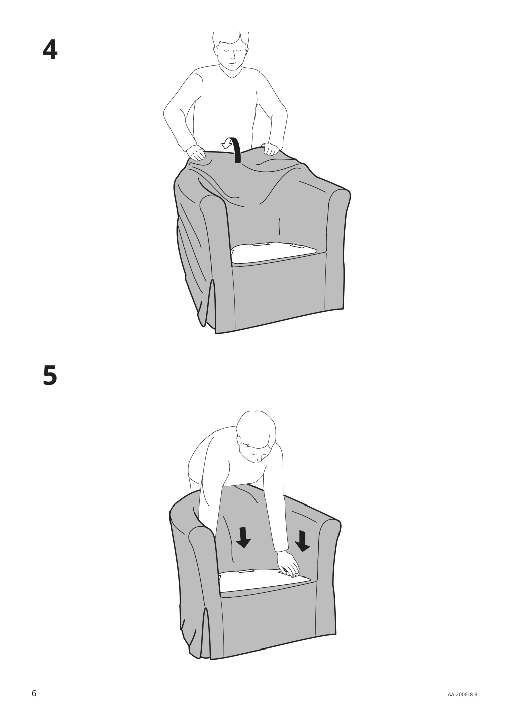 Assembly instructions for IKEA Tullsta chair cover nordvalla medium gray | Page 6 - IKEA TULLSTA chair cover 203.208.97