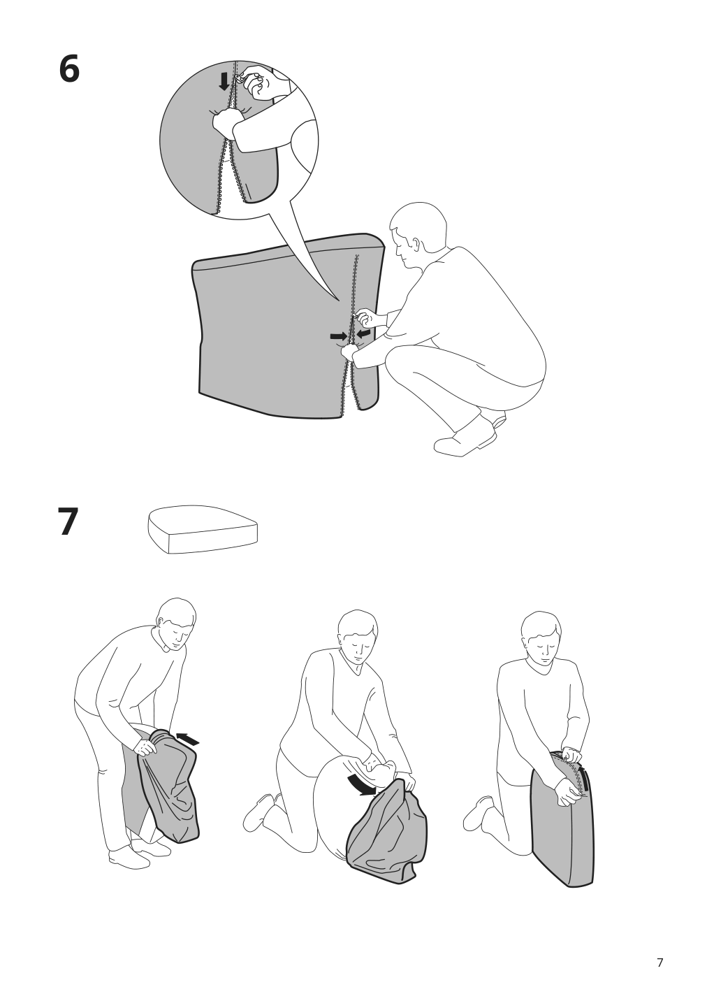 Assembly instructions for IKEA Tullsta chair cover nordvalla medium gray | Page 7 - IKEA TULLSTA chair cover 203.208.97