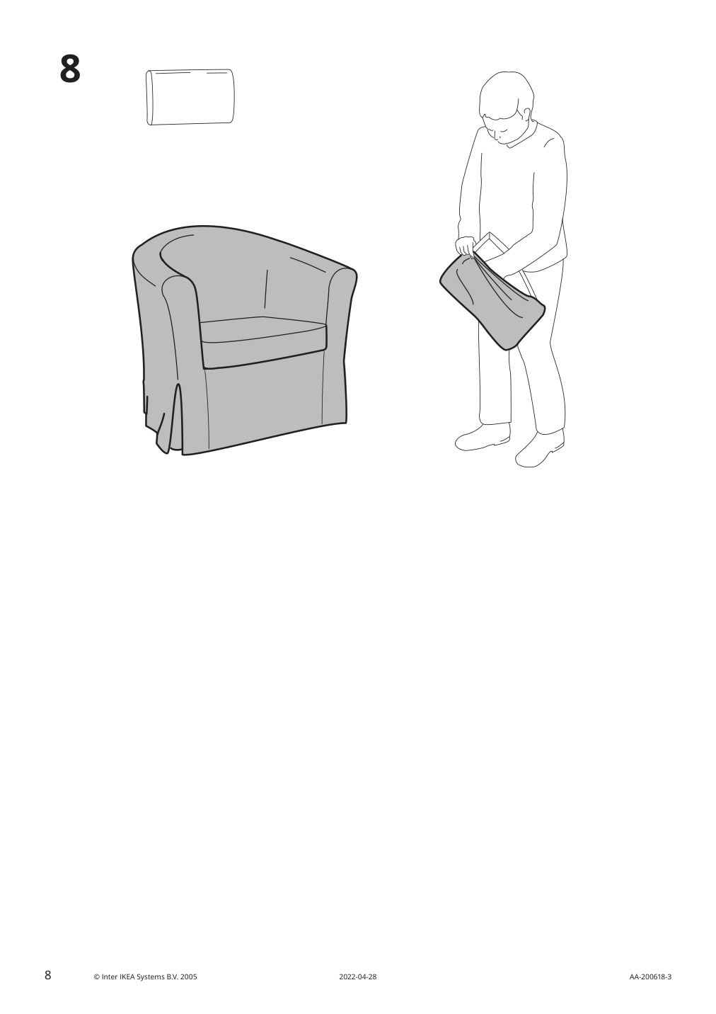 Assembly instructions for IKEA Tullsta chair cover nordvalla medium gray | Page 8 - IKEA TULLSTA chair cover 203.208.97