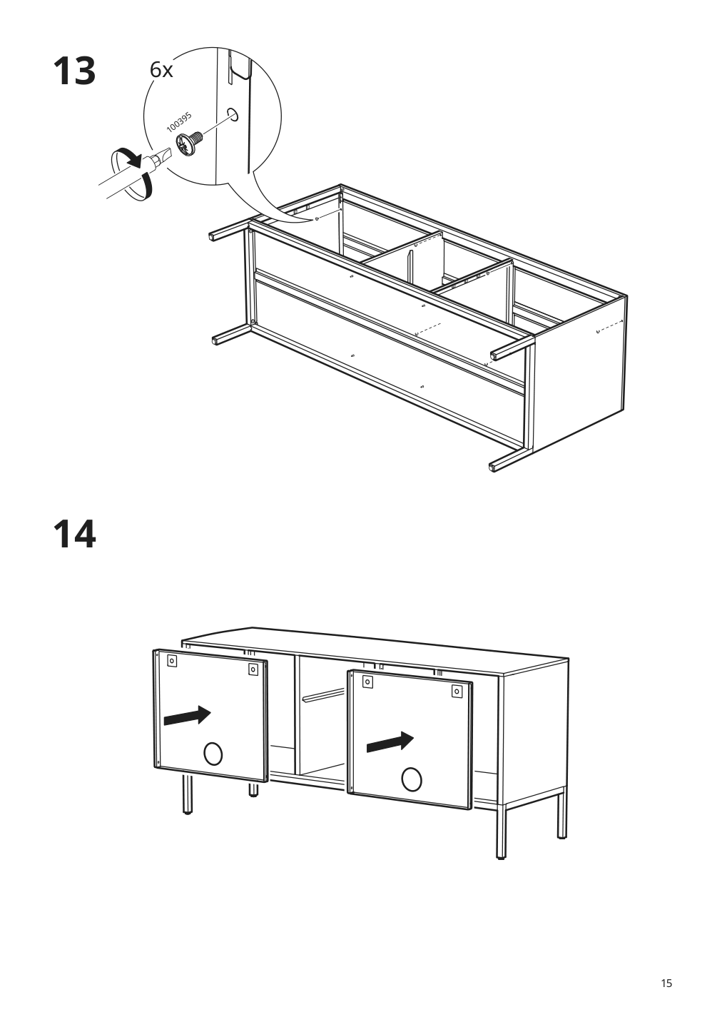 Assembly instructions for IKEA Tullstorp tv unit gray | Page 15 - IKEA TULLSTORP TV unit 205.662.38