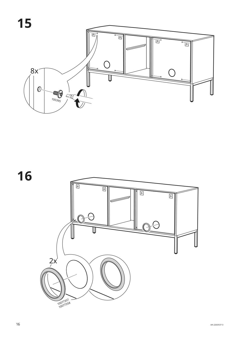 Assembly instructions for IKEA Tullstorp tv unit gray | Page 16 - IKEA TULLSTORP TV unit 205.662.38