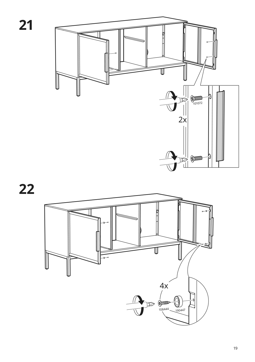 Assembly instructions for IKEA Tullstorp tv unit gray | Page 19 - IKEA TULLSTORP TV unit 205.662.38