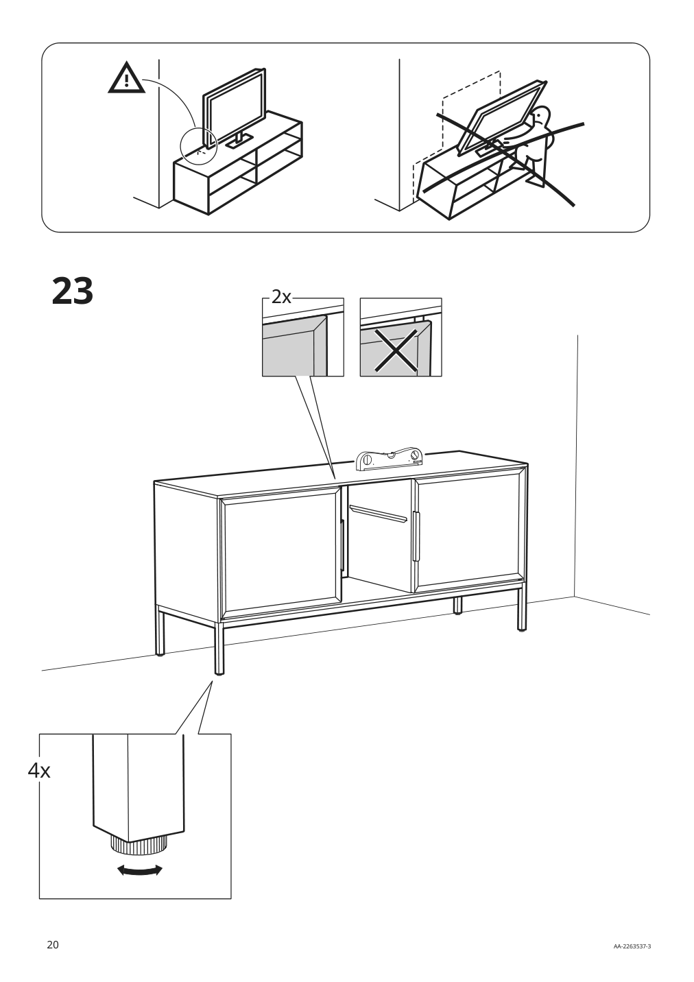 Assembly instructions for IKEA Tullstorp tv unit gray | Page 20 - IKEA TULLSTORP TV unit 205.662.38