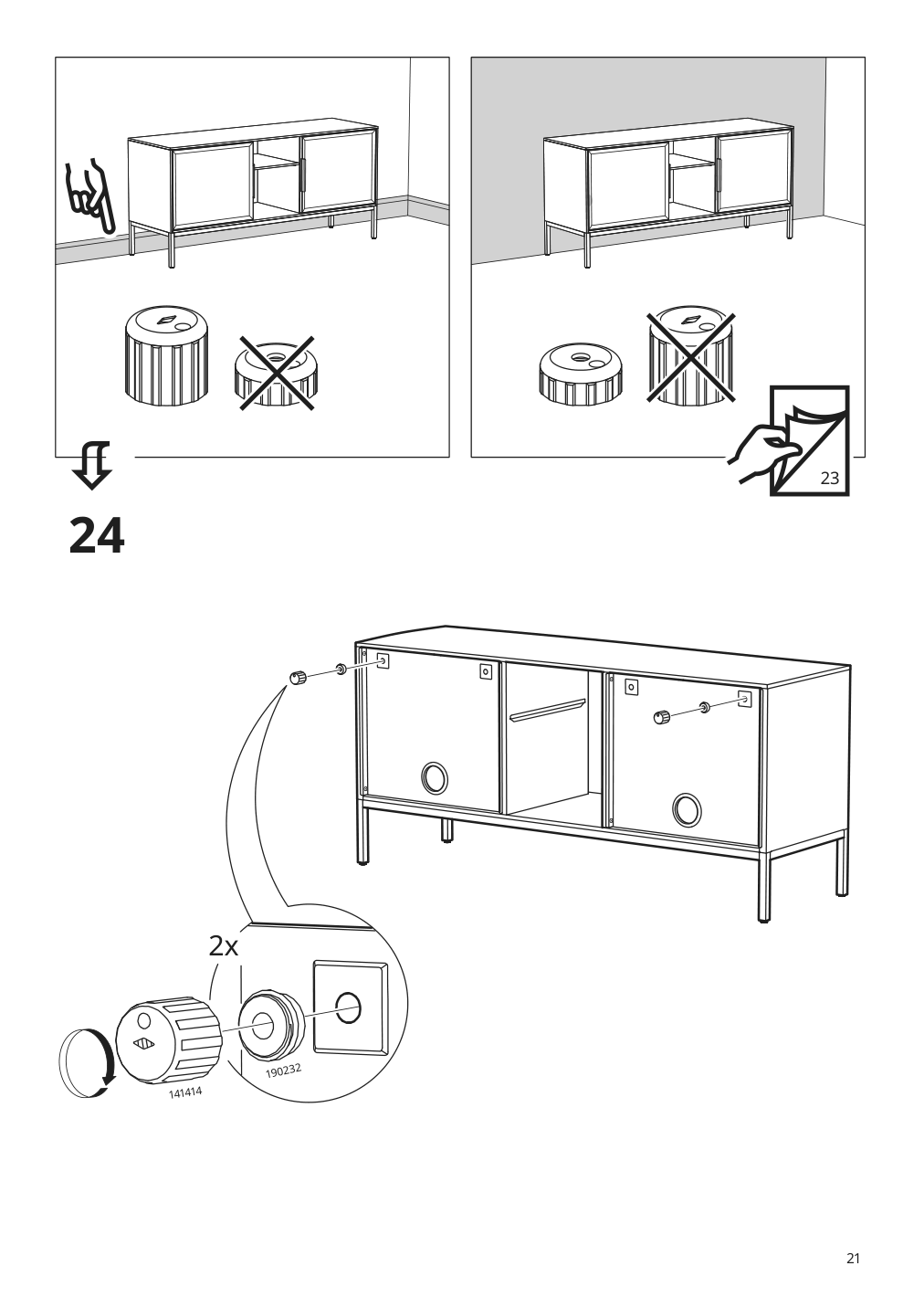 Assembly instructions for IKEA Tullstorp tv unit gray | Page 21 - IKEA TULLSTORP TV unit 205.662.38