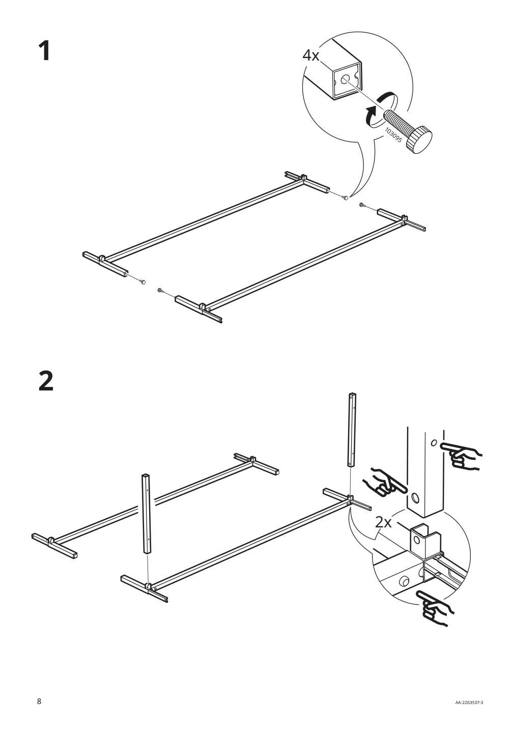 Assembly instructions for IKEA Tullstorp tv unit gray | Page 8 - IKEA TULLSTORP TV unit 205.662.38