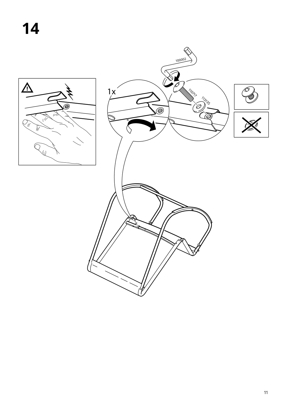 Assembly instructions for IKEA Tumholmen rocking chair in outdoor white multicolor | Page 11 - IKEA TUMHOLMEN rocking chair, in/outdoor 905.391.14