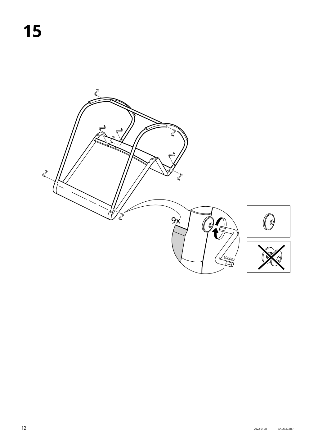 Assembly instructions for IKEA Tumholmen rocking chair in outdoor white multicolor | Page 12 - IKEA TUMHOLMEN rocking chair, in/outdoor 905.391.14