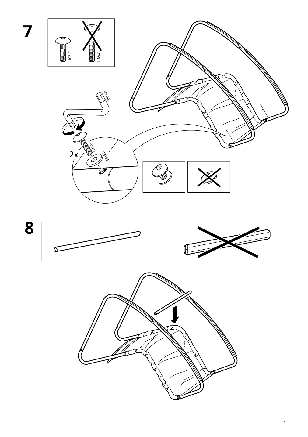 Assembly instructions for IKEA Tumholmen rocking chair in outdoor white multicolor | Page 7 - IKEA TUMHOLMEN rocking chair, in/outdoor 905.391.14