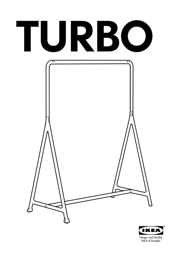 Assembly instructions for IKEA Turbo clothes rack indoor outdoor black | Page 1 - IKEA TURBO clothes rack, indoor/outdoor 401.772.33