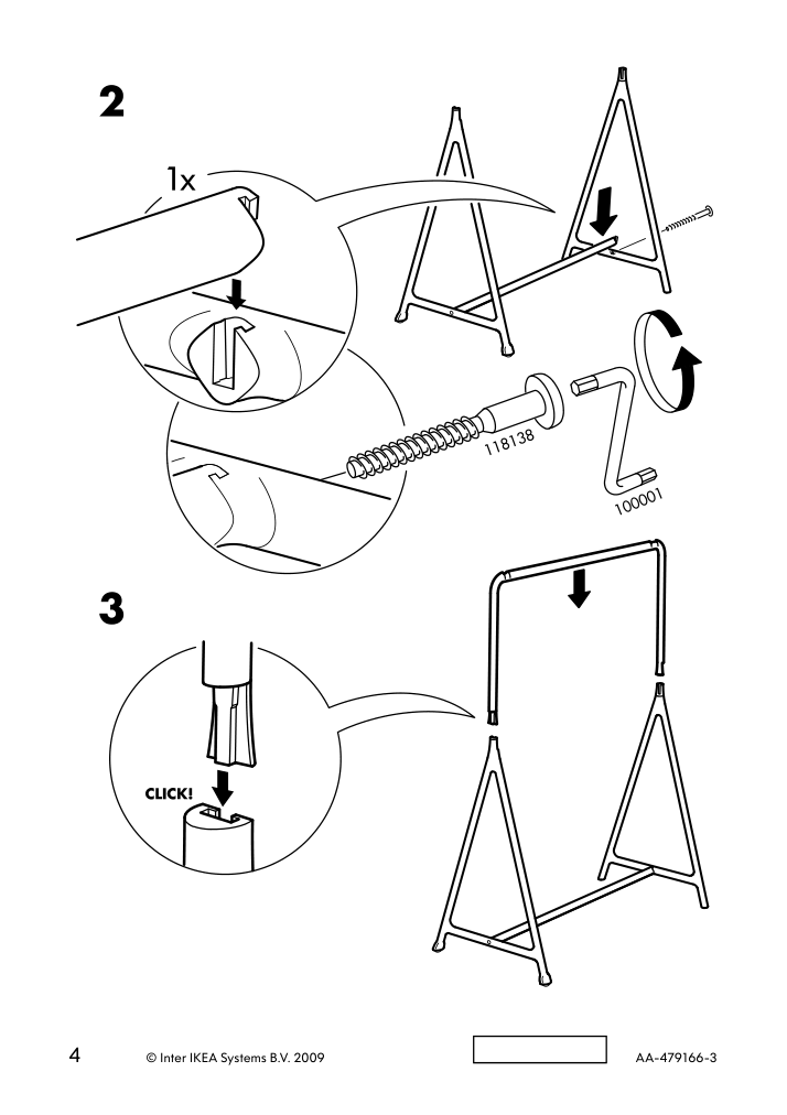 Assembly instructions for IKEA Turbo clothes rack indoor outdoor black | Page 4 - IKEA TURBO clothes rack, indoor/outdoor 401.772.33