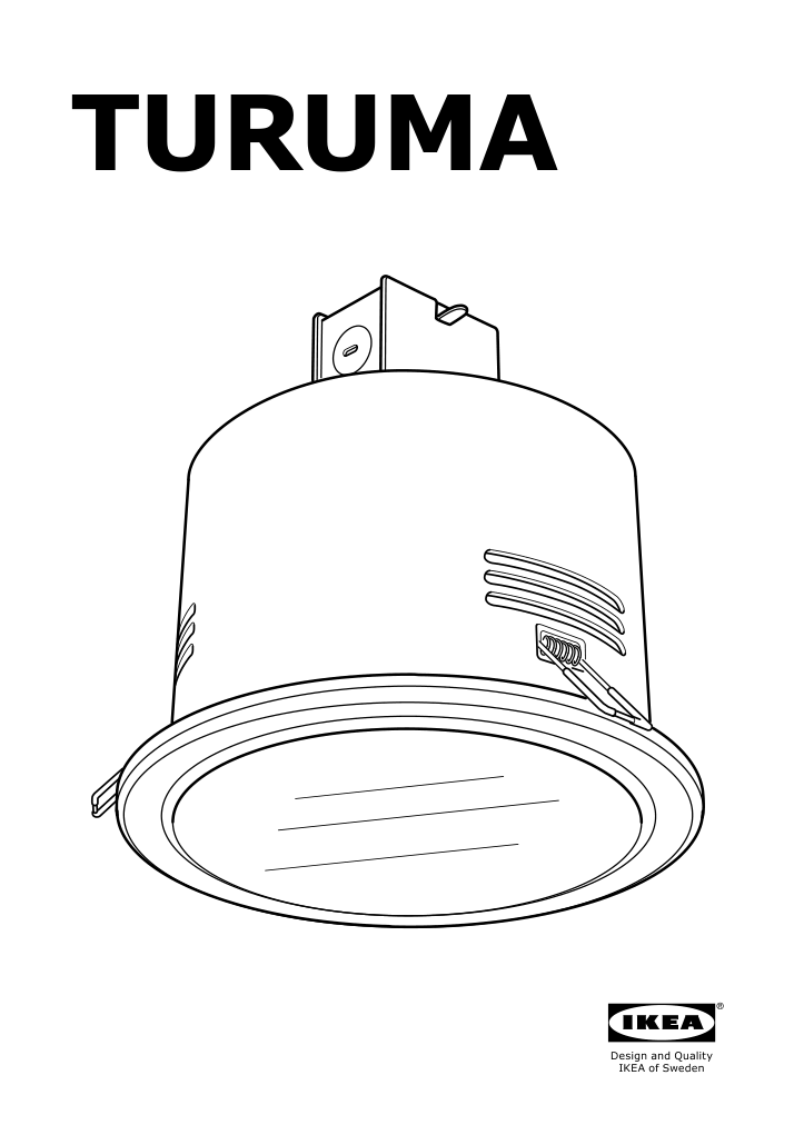 Assembly instructions for IKEA Turuma recessed spotlight indoor outdoor white | Page 1 - IKEA TURUMA recessed spotlight 902.945.74