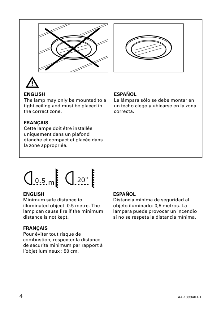 Assembly instructions for IKEA Turuma recessed spotlight indoor outdoor white | Page 4 - IKEA TURUMA recessed spotlight 902.945.74