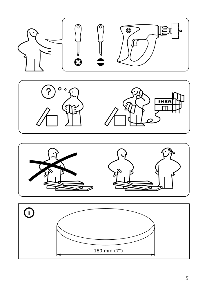 Assembly instructions for IKEA Turuma recessed spotlight indoor outdoor white | Page 5 - IKEA TURUMA recessed spotlight 902.945.74