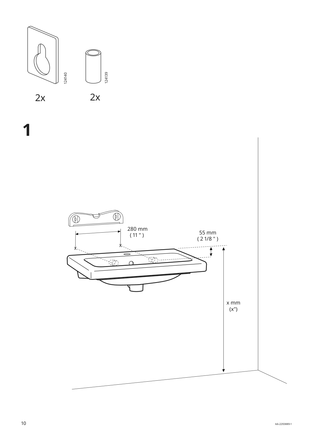 Assembly instructions for IKEA Tvaellen sink | Page 10 - IKEA ENHET bathroom 894.409.20