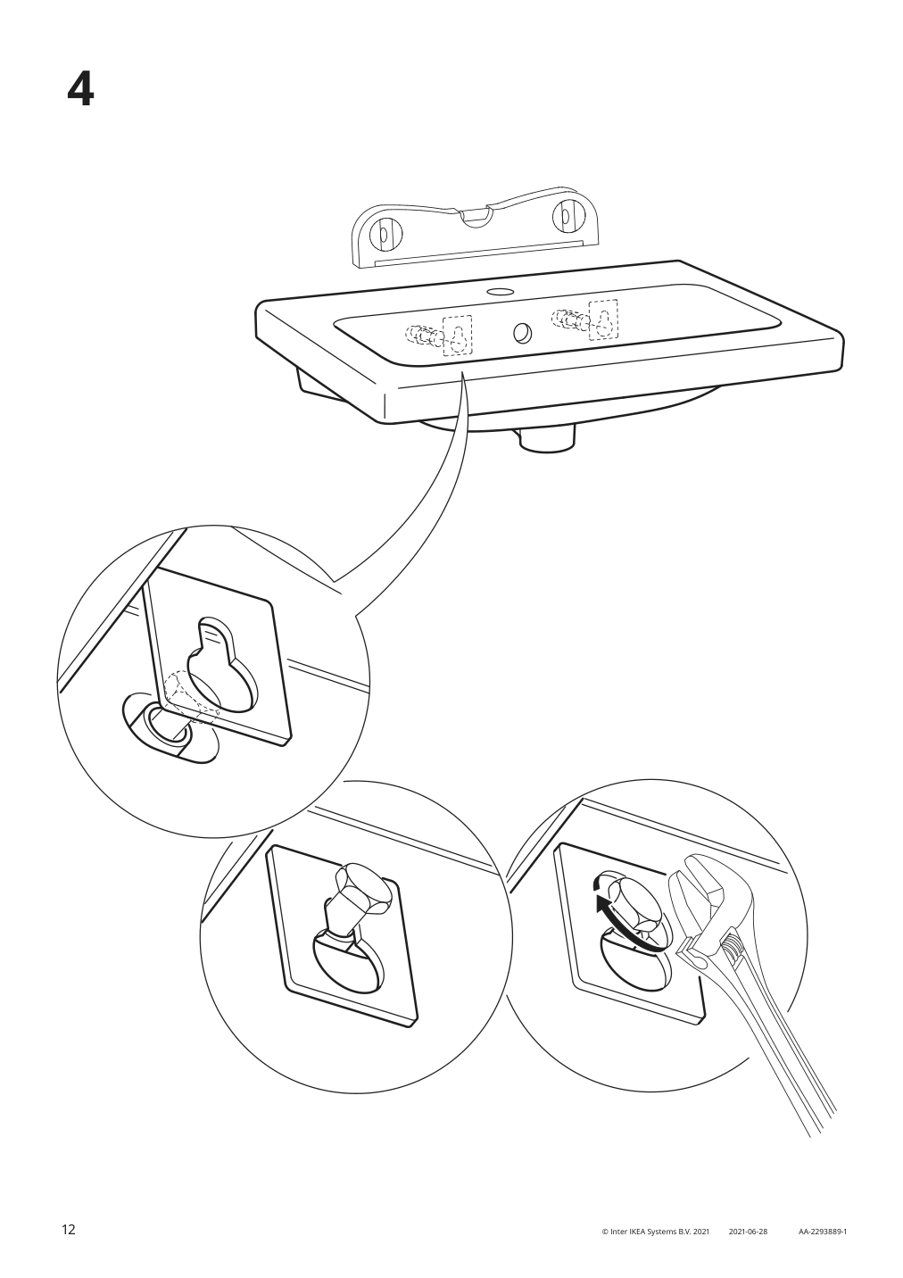 Assembly instructions for IKEA Tvaellen sink | Page 12 - IKEA ENHET bathroom 794.408.88