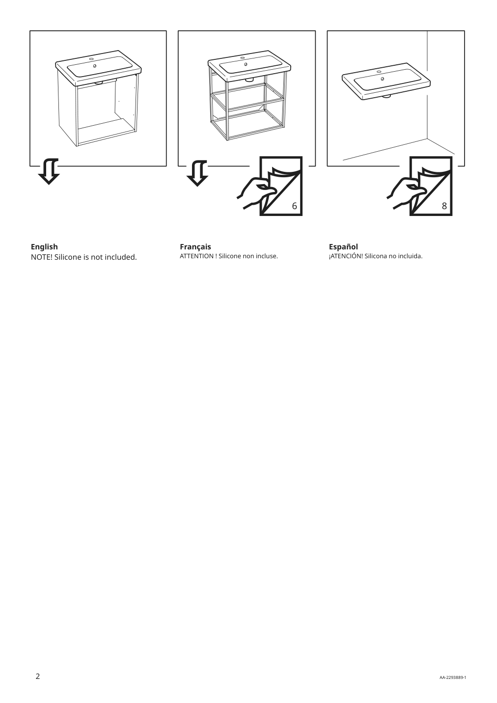 Assembly instructions for IKEA Tvaellen sink | Page 2 - IKEA ENHET bathroom 894.408.97