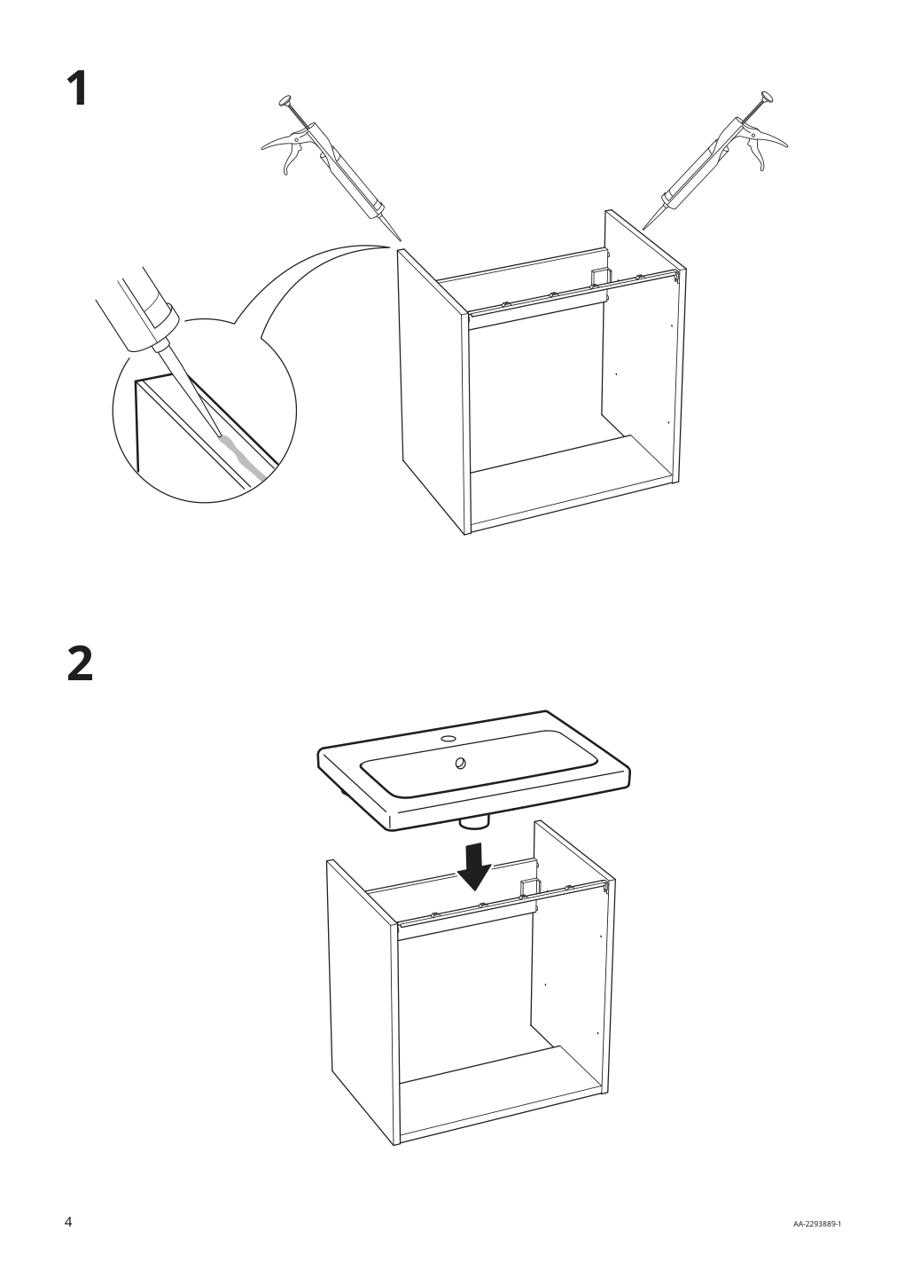 Assembly instructions for IKEA Tvaellen sink | Page 4 - IKEA ENHET / TVÄLLEN sink cabinet with 2 doors 594.378.77