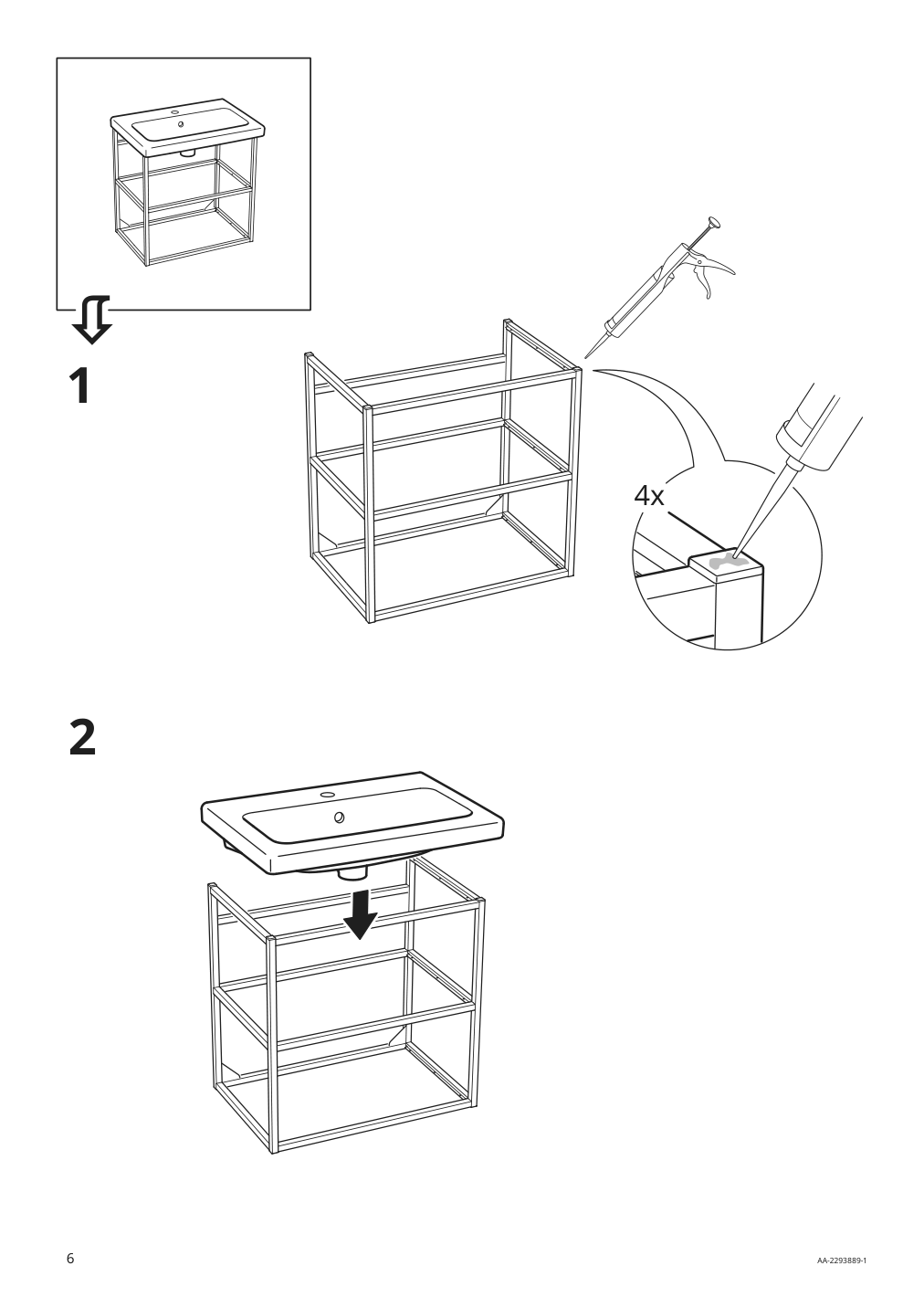 Assembly instructions for IKEA Tvaellen sink | Page 6 - IKEA ENHET bathroom 894.409.20