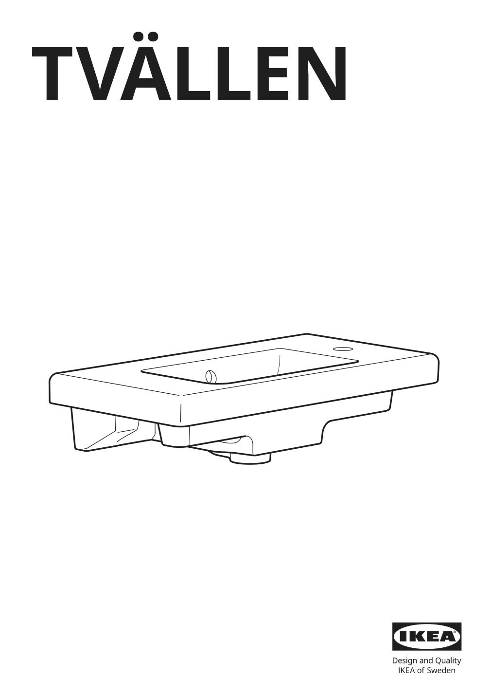 Assembly instructions for IKEA Tvaellen sink | Page 1 - IKEA ENHET / TVÄLLEN sink cabinet with 2 doors 894.378.85