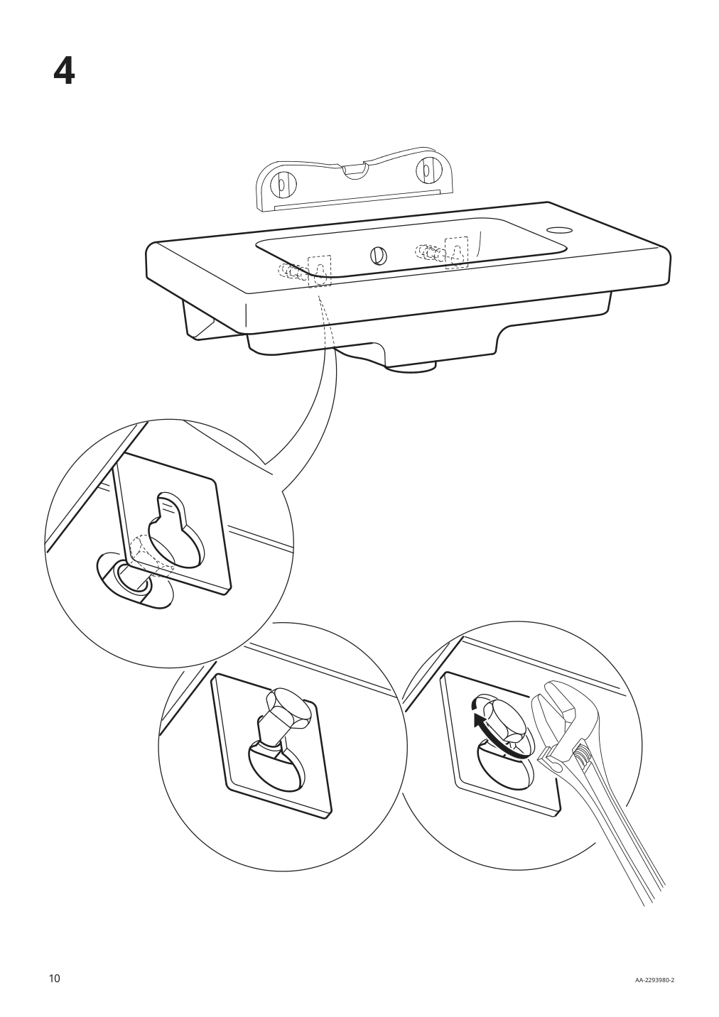 Assembly instructions for IKEA Tvaellen sink | Page 10 - IKEA ENHET bathroom 294.409.04