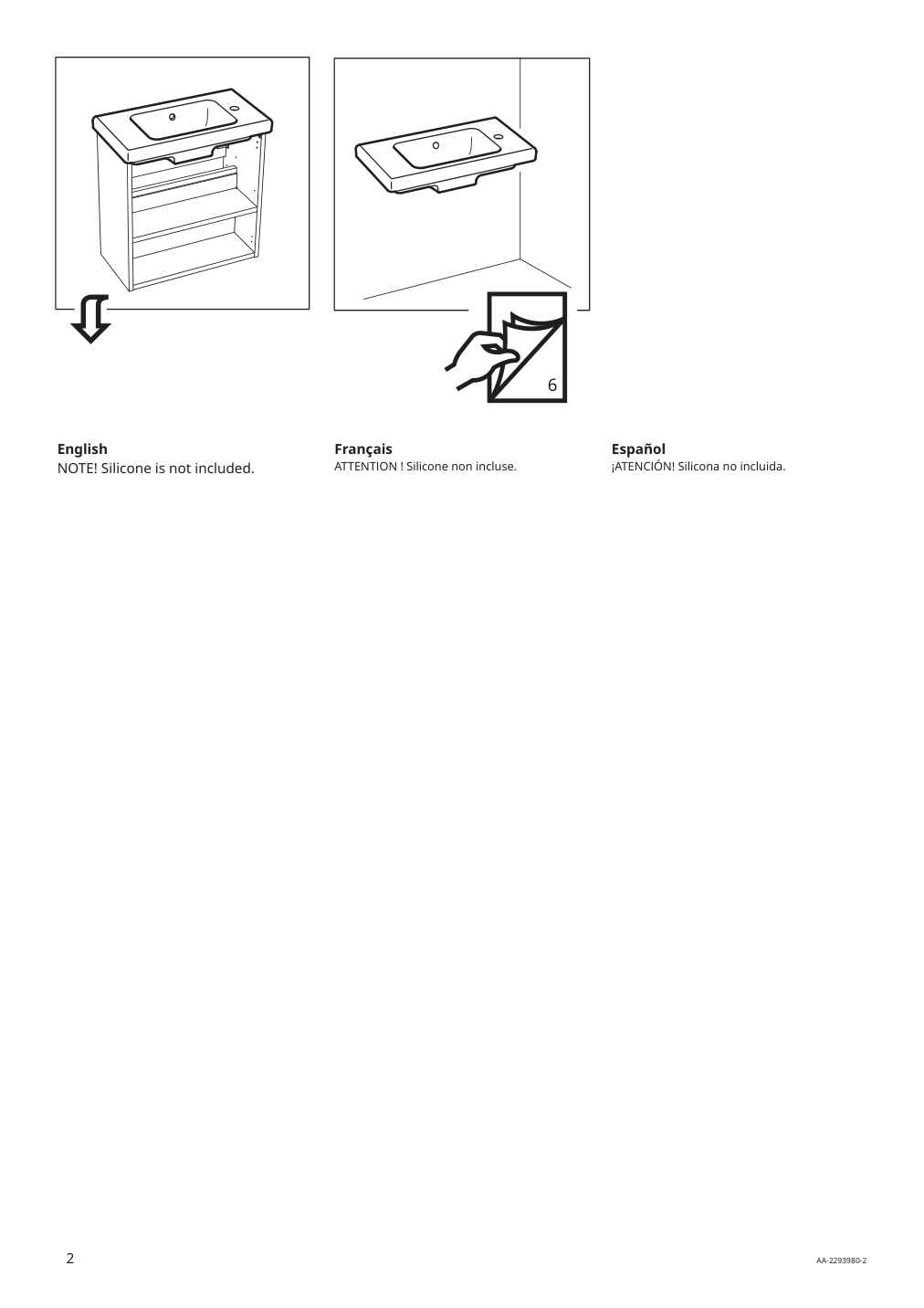 Assembly instructions for IKEA Tvaellen sink | Page 2 - IKEA ENHET bathroom 094.409.00