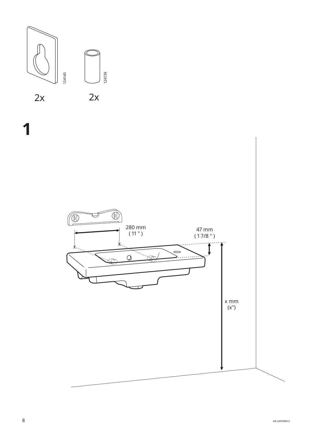 Assembly instructions for IKEA Tvaellen sink | Page 8 - IKEA ENHET / TVÄLLEN sink cabinet with 2 doors 594.378.82