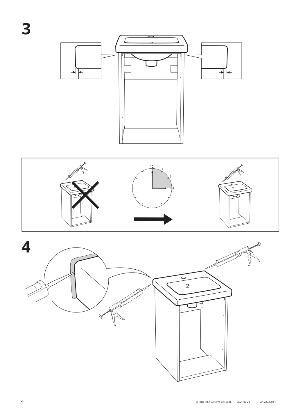 Assembly instructions for IKEA Tvaellen sink | Page 4 - IKEA ENHET bathroom 094.802.41