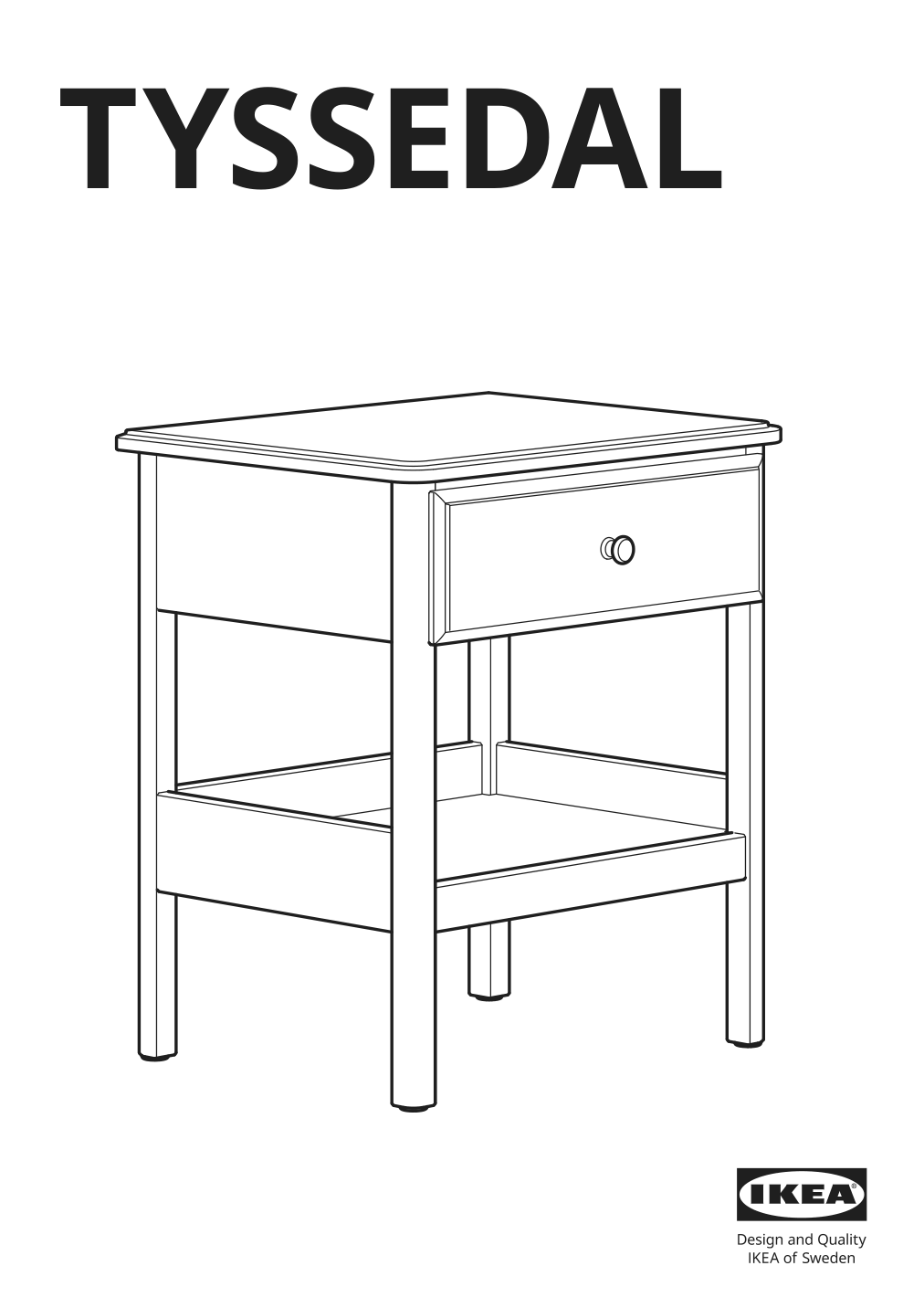 Assembly instructions for IKEA Tyssedal nightstand white | Page 1 - IKEA TYSSEDAL nightstand 702.999.59