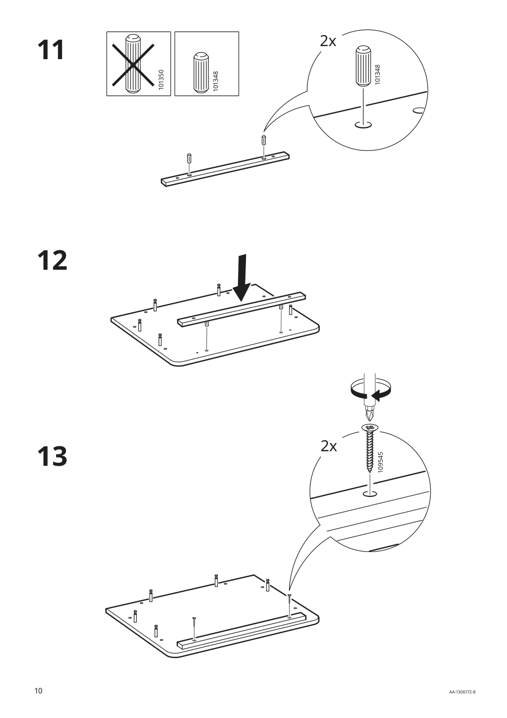 Assembly instructions for IKEA Tyssedal nightstand white | Page 10 - IKEA TYSSEDAL nightstand 702.999.59