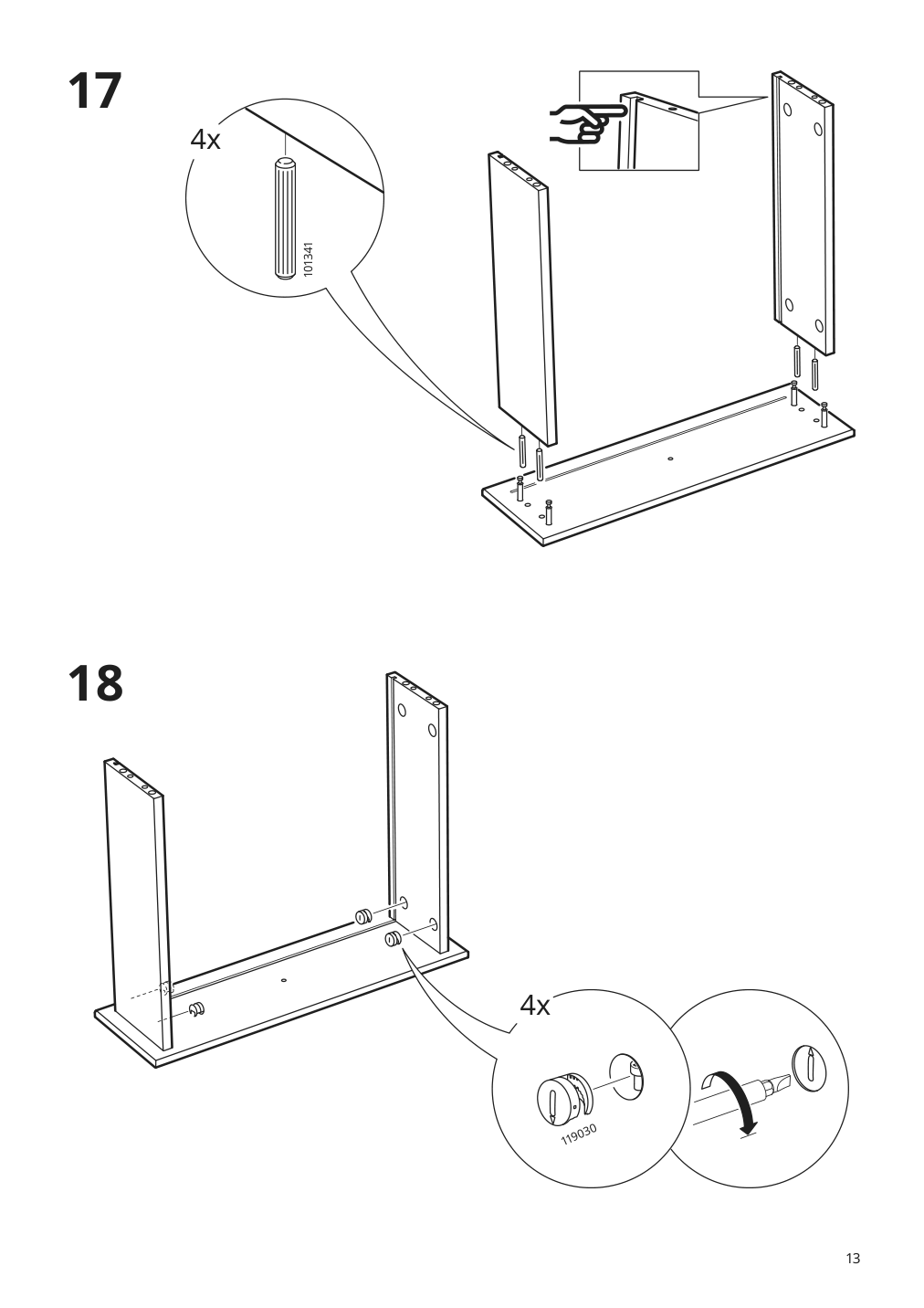 Assembly instructions for IKEA Tyssedal nightstand white | Page 13 - IKEA TYSSEDAL nightstand 702.999.59