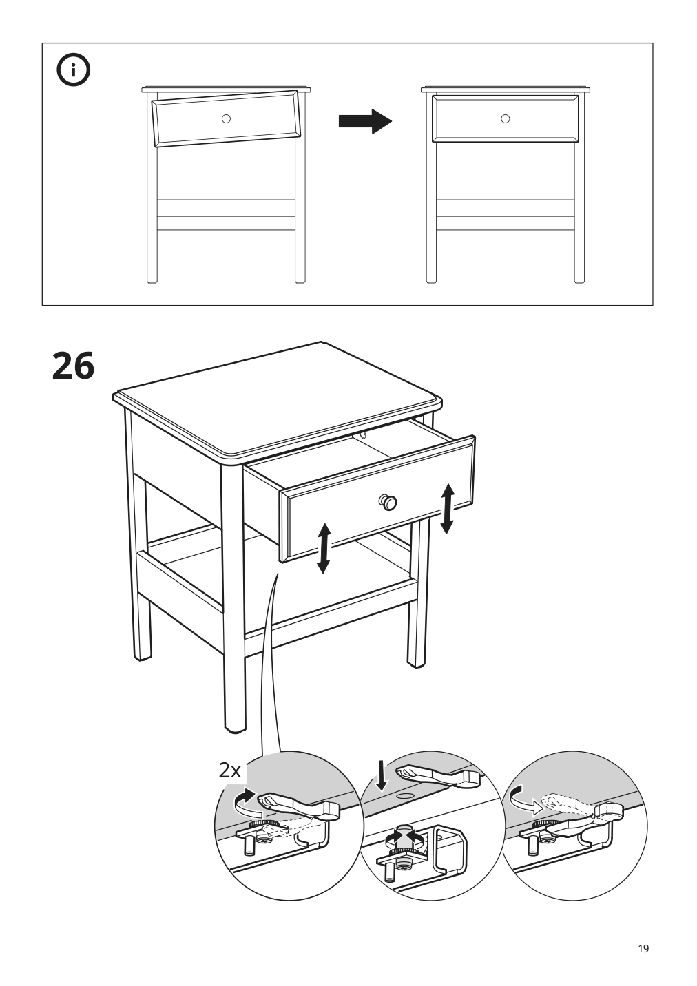 Assembly instructions for IKEA Tyssedal nightstand white | Page 19 - IKEA TYSSEDAL nightstand 702.999.59