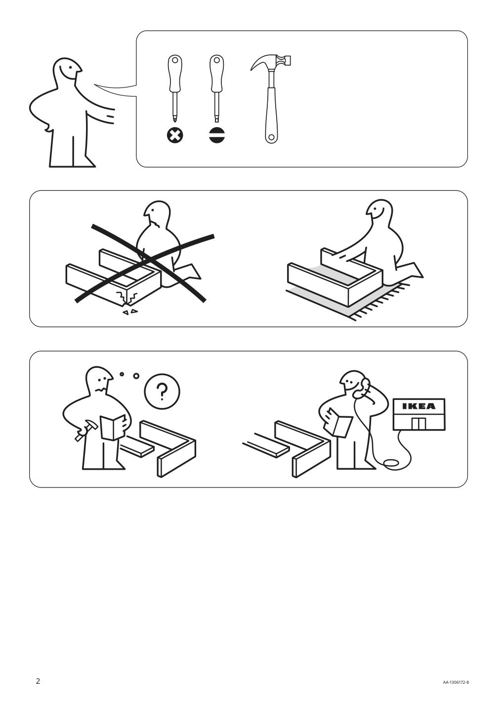 Assembly instructions for IKEA Tyssedal nightstand white | Page 2 - IKEA TYSSEDAL nightstand 702.999.59